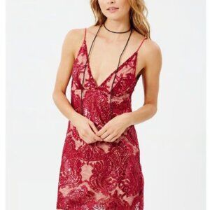 Free People Burgundy Sequin Mini Dress 4